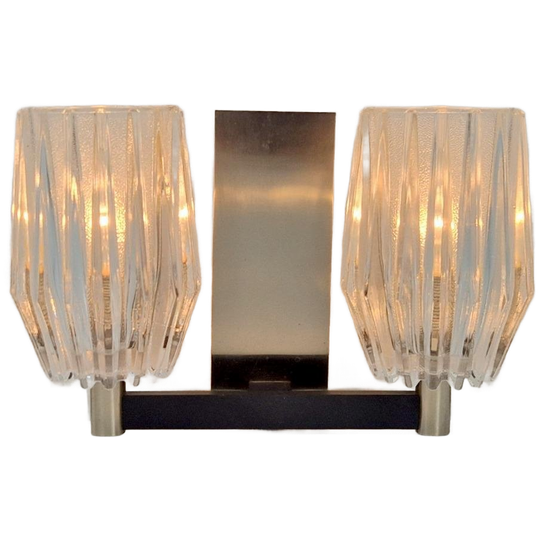 Vintage Wandlamp Chroom Glas Design Lamp ‘60 Mid Century 1