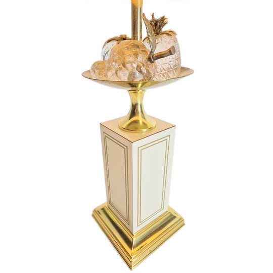 Vintage Le Dauphin Messing Kristal Tafellamp '70 Regency 1
