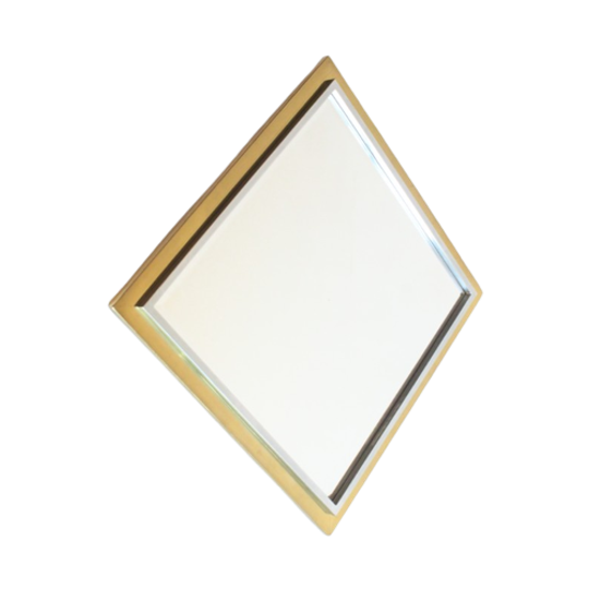 Belgo Chrome Diagonal Hanging Mirror, 1970s. 1