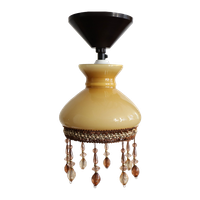 Vintage Lampje Opaline Glas Met Kralen, Jaren '60/'70