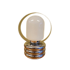 Vintage Space Age Chromen Melkglas Tafellamp Bureaulamp Lamp thumbnail 1