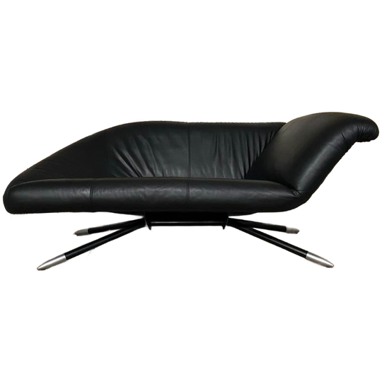 Leolux El Nido Design Bank, Tweezits. Zwart Leder. 1