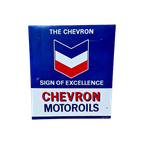 Xl Emaille Reclamebord Chevron Motoroil, Langcat Bussum 😎 thumbnail 1