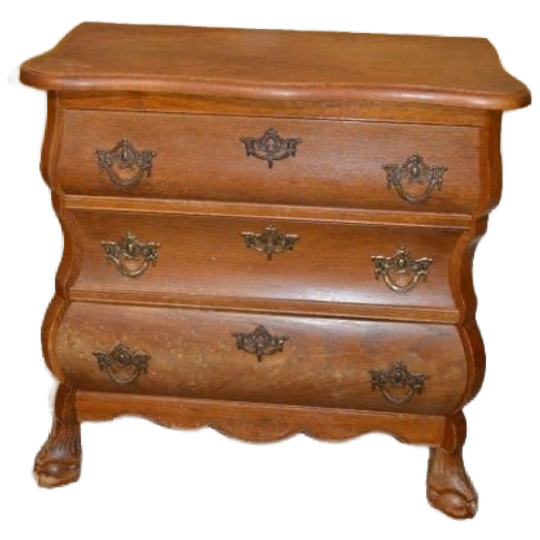 Licht Houten Buikkastje Met Drie Laden En Messing Beslag 1