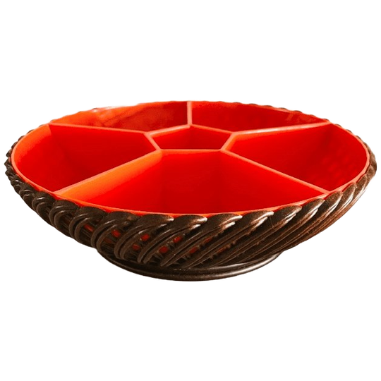 Emsa West-germany Mid-century Serveerschaal Hapjesschaal Oranje 1970’s 1
