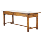 Zeer Mooie Antieke Franse Eettafel Van Vruchtenbomen Hout Met 3 Lades Uit Eind 18e Eeuw thumbnail 1