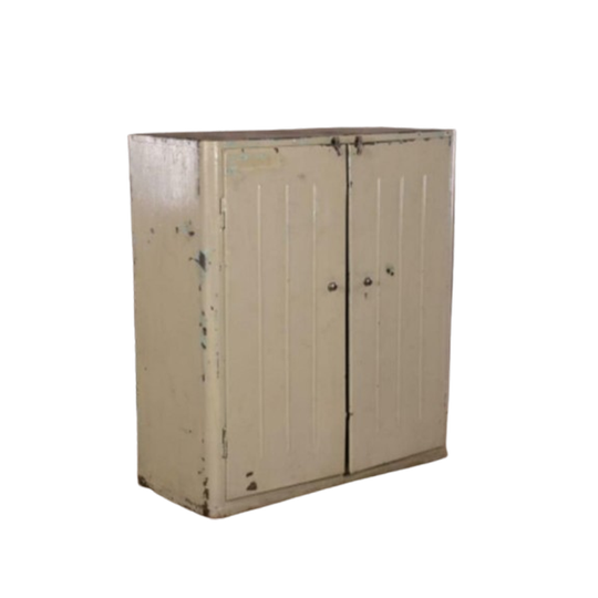 Vintage Ijzeren Fabriekskast, Archiefkast Met Ronde Hoeken 1