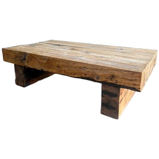 Brutalistische Wabi-Sabi Massief Eiken Salontafel 1