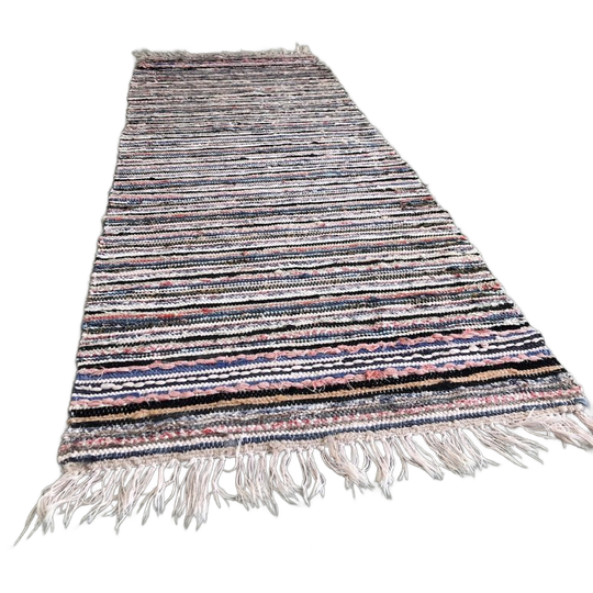 Zweedse Trasmatta, Vloerkleed, Voddenkleed Kleurrijk Met Roze Tinten 1