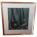 *a J Ter Veld 48 Aquarel Oud Schilderij Stilleven Ingelijst thumbnail 1