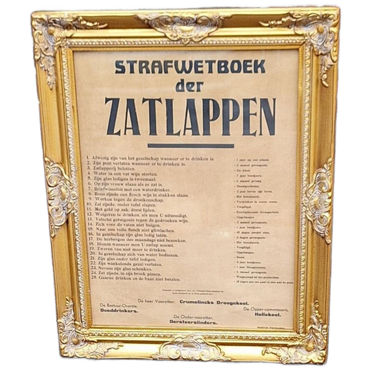 Grote Lijst Met Tekst Strafwetboek Der Zatlappen🍺 1