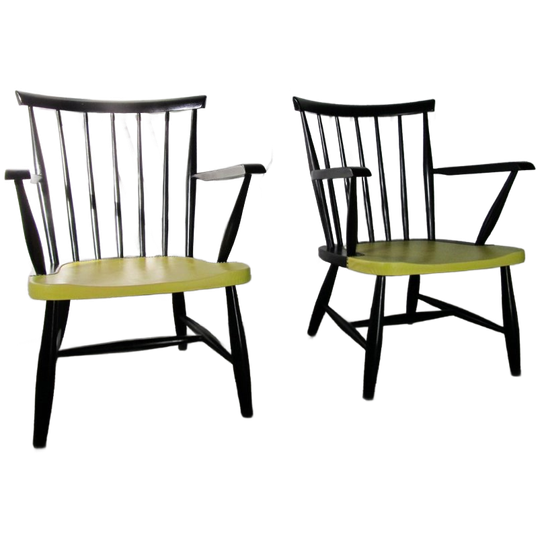 Vintage Spijlen Fauteuils, Set Van 2 1