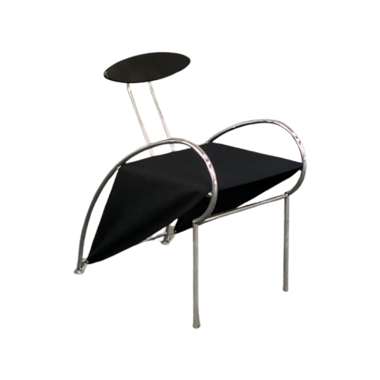 Zwarte Velox Armstoel Van Massimo Iosa Ghini Voor Moroso - Italië Midden Jaren 80 1