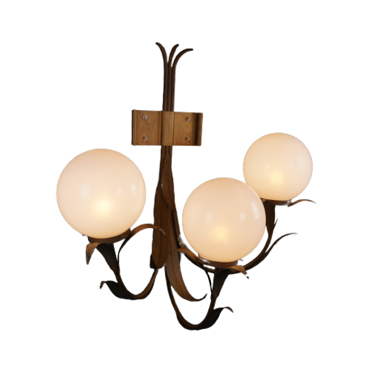 Unieke & Zeer Grote Vintage Hollywood Regency Wandlamp, Jaren 70 1