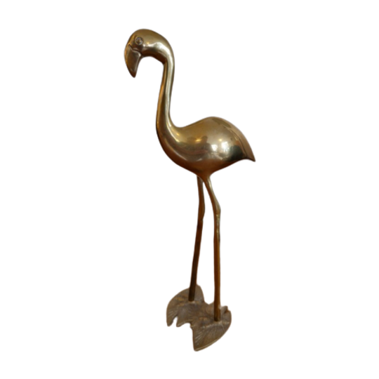 Messing Vintage Flamingo Vogel Vogels Geel Koper 1