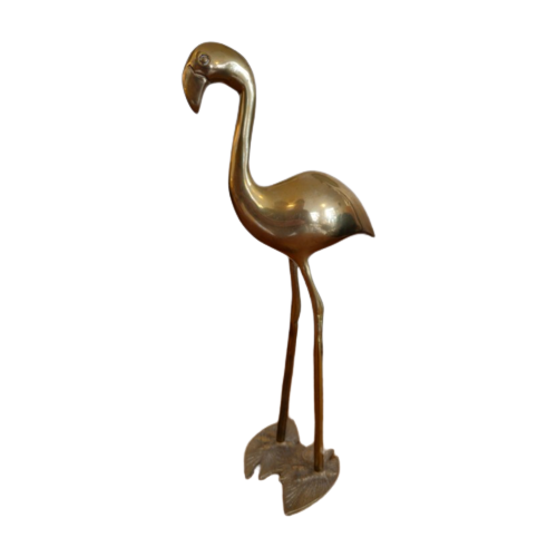 Messing Vintage Flamingo Vogel Vogels Geel Koper