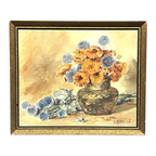 Léonie Mottard Van Marcke (1862-1936). Stilleven Met Bloemen. thumbnail 1