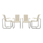 4X Eetkamerstoel “D25” Axel Bruchhäuser Tecta, 1980S Wit Creme thumbnail 1