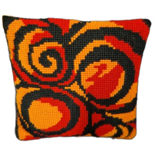 Retro Kussen Wollen Kussen Oranje Kussen 1