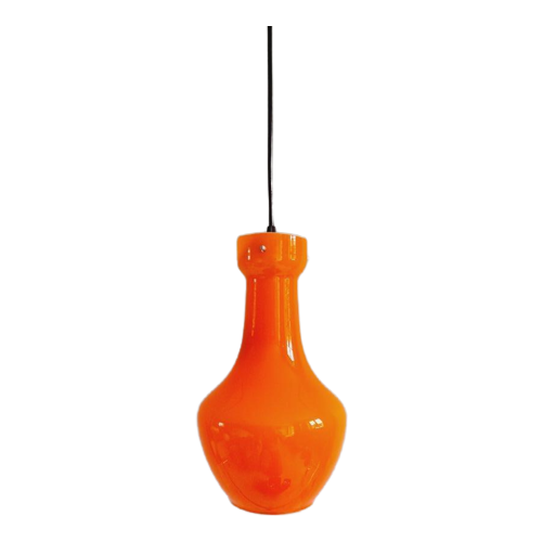 Vintage Oranje Opaline Hanglamp, Italië, 1960