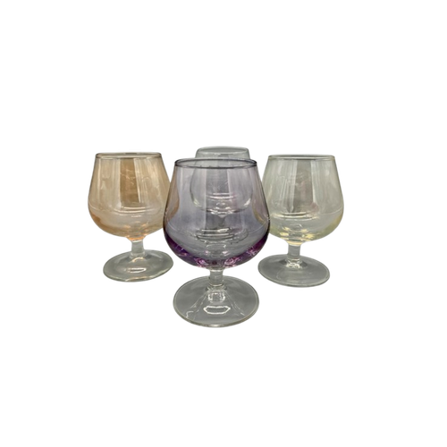 Set Cognac Glazen Gekleurd Parelmoer Glans 4 Stuks