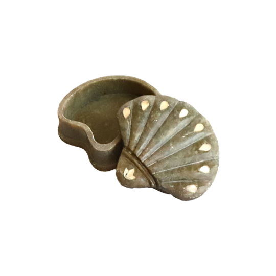 Vintage Marmeren Snuisterijen Doosje Schelp, Italie Jaren '60 1