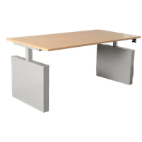 Rohde & Grahl Bureau, Eiken Blad, 180 X 90 Cm, Hoogte Instelbaar Onderstel D.M.V. Handslinger