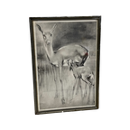 Vintage Hertjes Schilderij H. Van Meegeren Prent Bambi thumbnail 1