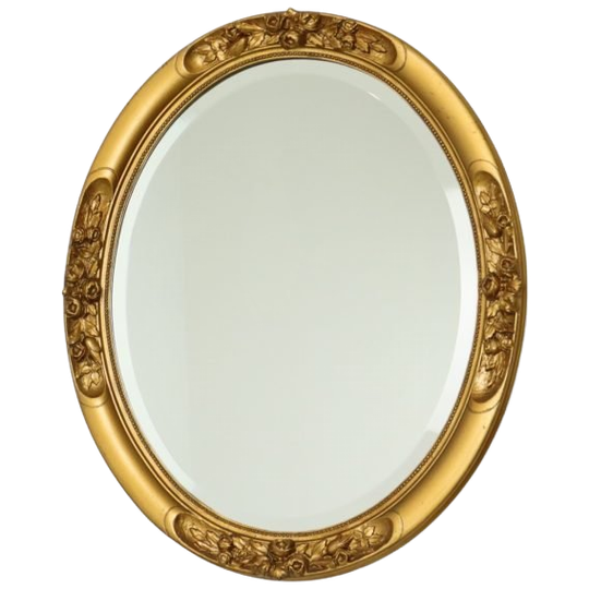 Franse Ovale Facetgeslepen Spiegel Met Rozen Goud 58cm 1