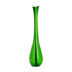 Grote Dubbelwandig Geblazen Murano Vaas In Groen, Jaren '70 thumbnail 1
