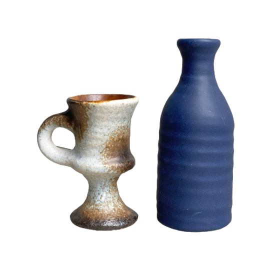 Set Van 2 Vintage Keramiek Vaasjes, Vest van Woerden 1