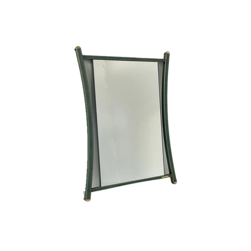 Pierre Vandel Paris - Hallway Mirror - Green Metal Frame With Brass Accents