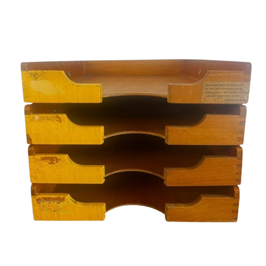 Vintage Houten Fichebak / Bureau Organiser / Archiefbakje 1