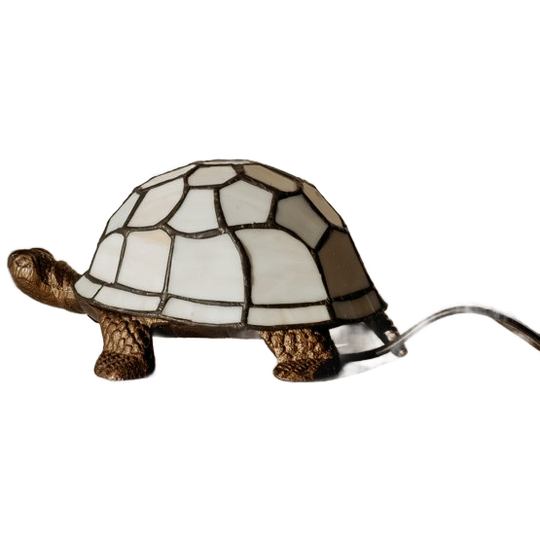 Vintage Tiffany Schildpad Lampje - Wit Opaalglas 1