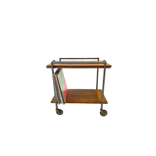 Vintage Pastoe Bijzettafel Trolly Lp Kast Platenkast Jaren60 1