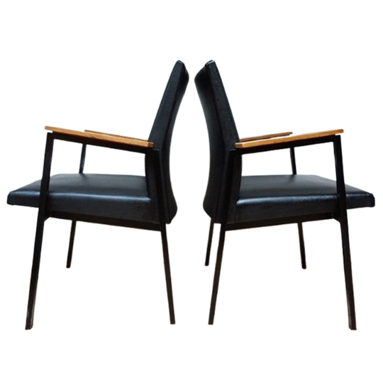 Set Van 6 Industriele Vintage Midcentury Armstoelen/ Vergaderstoelen Uit Jaren 60 1
