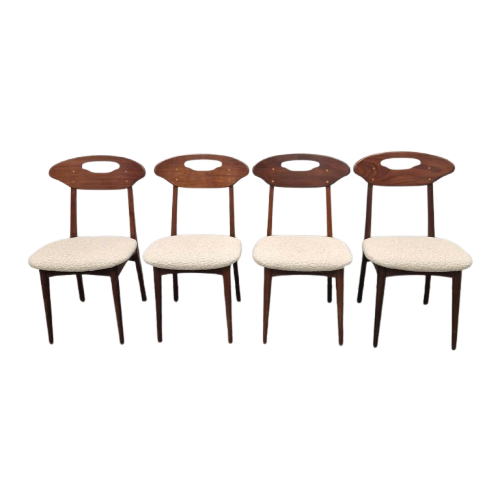 4 Vintage Stoelen Deense Stoelen Gestoffeerd Retro Stoelen