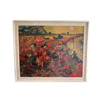 Vincent Van Gogh “De Rode Wijngaard”, Op Board. Vintage Reproductie In Originele Houten Lijst. thumbnail 1