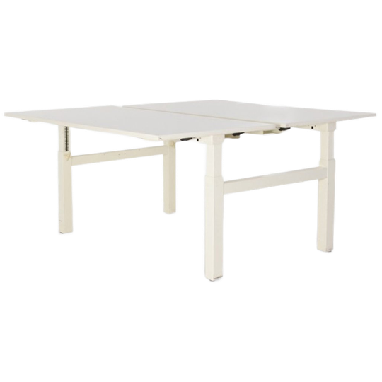 Konig & Neurath Bench Werkplek,wit Blad, 2 X 160 X 80 Cm, Hoogte Instelbaar Onderstel 1