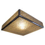 Vintage Plafondlamp, Plafonniere Met Kunststof Platen In Verchroomde Profielen, 71 X 71 Cm, Jaren thumbnail 1