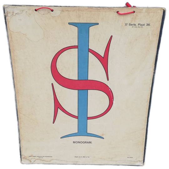 Kartonnen Schoolplaat Monogram 1
