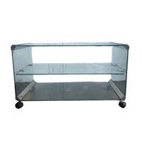 Vintage Glazen Bar Cart / Bijzettafeltje Gallotti & Radice