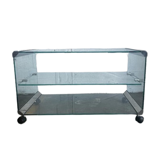 Vintage Glazen Bar Cart / Bijzettafeltje Gallotti & Radice 1