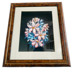 Vintage Ingelijste 3d-papieren Sculptuur Met Bloemen thumbnail 1
