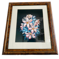 Vintage Ingelijste 3d-papieren Sculptuur Met Bloemen