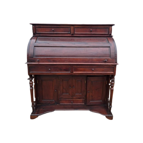 Koloniaal Houten Secretaire, Schrijfbureau, Desk