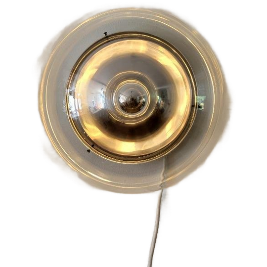 Vintage Space Age Wand Of Plafondlamp Van Glashutte Limburg 1