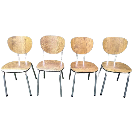 Mooi Set Van 4 Vintage Retro Formica Stoelen 1