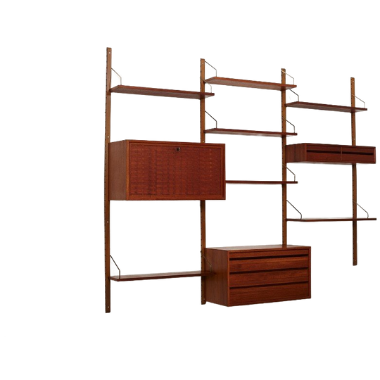 Royal System Wall Unit Designed By Poul Cadovius For Cado, Denmark 1950’s 1