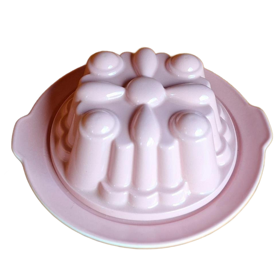 Vintage Roze Puddingvorm Jaren 50, Pastel Servies Fifties 1